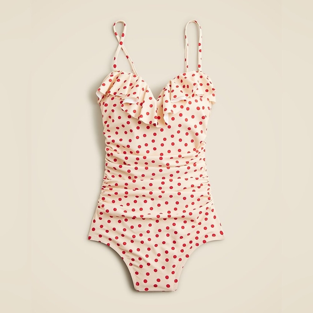 Brand new, never been worn Polka Dot Ruffle Swimsuit for sale.